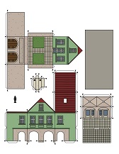 ocuklar iin hazr ev model maketi ablonu, paper craft model house